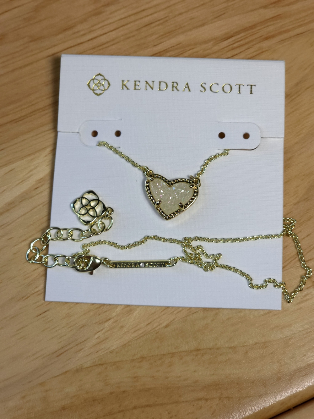 Kendra Scott Gold Heart Pendant Necklace with Druzy